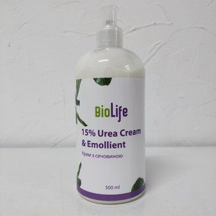 Відновлюючий крем для тіла з сечовиною 15% для сухої шкіри BioLife, 500 мл 2863768175 фото