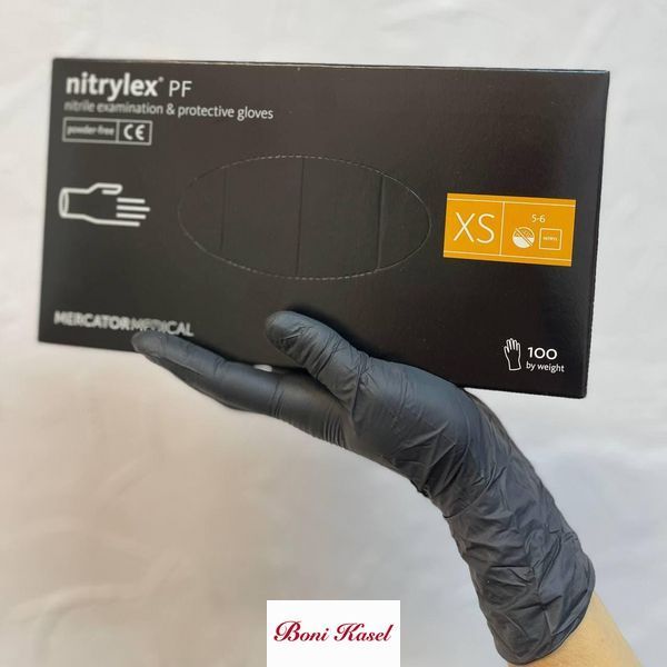 Рукавички нітрилові Nitrylex (міцні) чорні 100 шт, XS 1685367103 фото